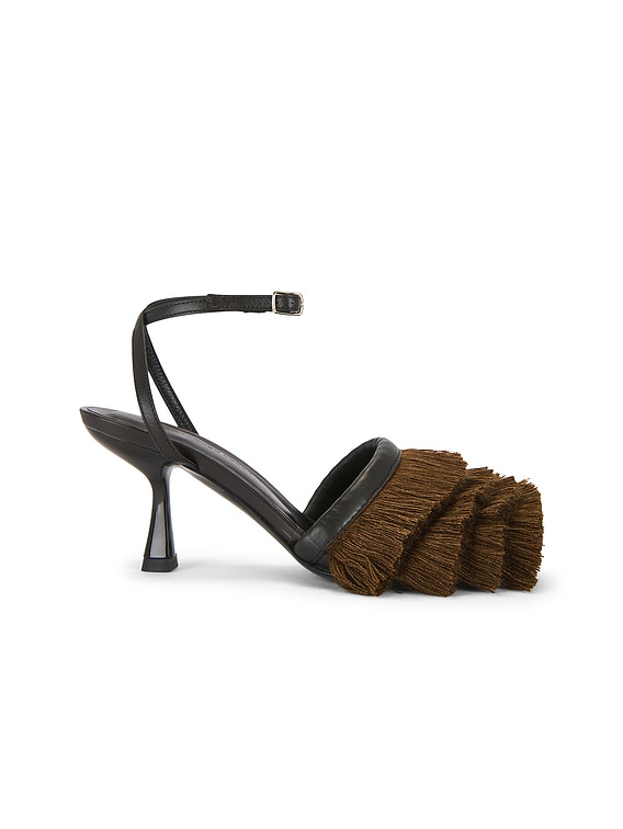 Christopher Esber Castanet Fringe Heel in Espresso | FWRD