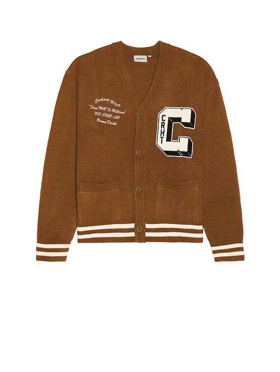 carhartt カーディガン Carhartt WIP Brown Ducks Cardigan in Hamilton Brown & Wax | FWRD