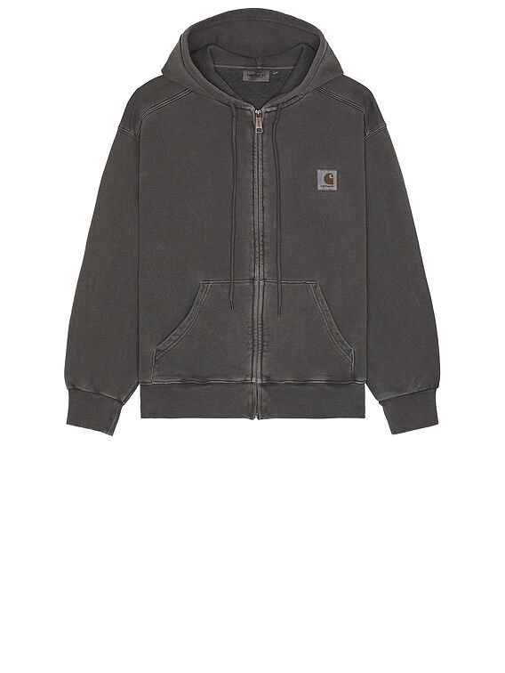 Carhartt WIP Hooded Nelson Jacket in Garment Dyed Graphite | FWRD