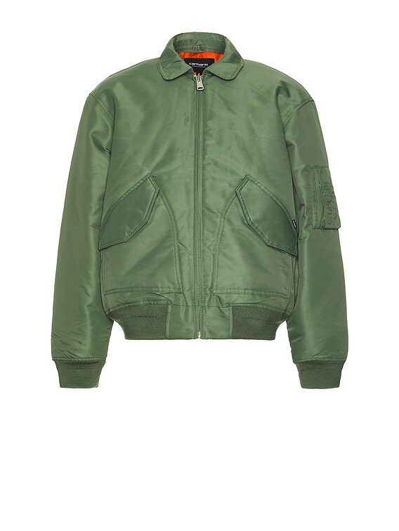 Carhartt WIP OLTEN ボンバージャケット - Duck Green & Turmeric | FWRD