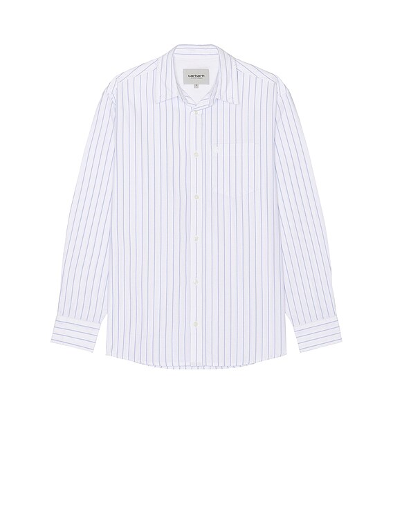 Carhartt WIP Longsleeve Dowlen Shirt in Dowlen Stripe, White