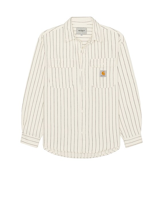 Carhartt WIP Hendry Shirt Jacket in Rinsed Seaton Stripe, Wax