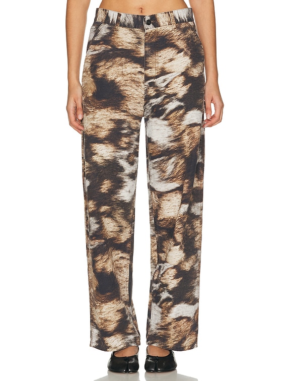 Carhartt WIP Brandon Single Knee Wide Leg in Wild Dog Print | FWRD