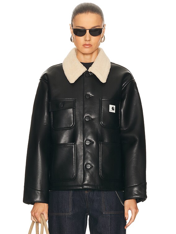 Carhartt WIP Shepton OG Michigan Coat in Black & Natural | FWRD