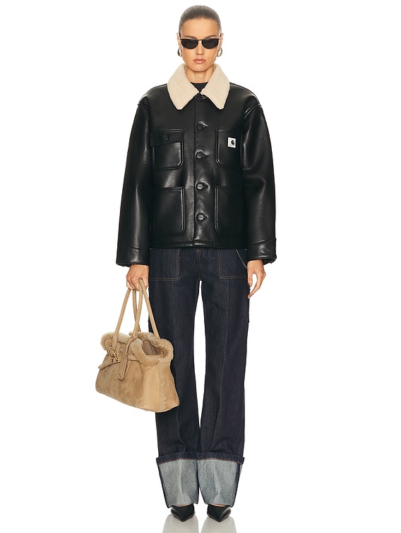 Carhartt WIP Shepton OG Michigan Coat in Black & Natural | FWRD