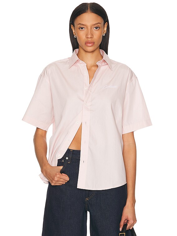 carhartt　W SHORT-SLEEVE JAXON SHIRTS Carhartt WIP W' S/S Jaxon Shirt, Air Sky / White | Official