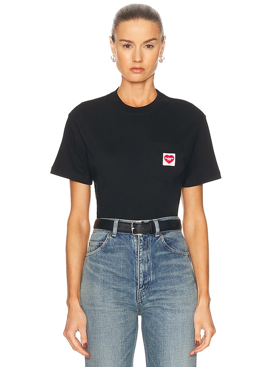 Carhartt WIP Pocket Heart T-Shirt in Black & Red | FWRD