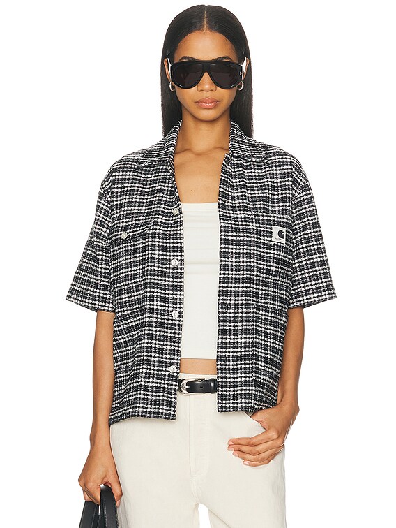 Carhartt WIP Short Michigan Shirt in Kander Check & Black | FWRD