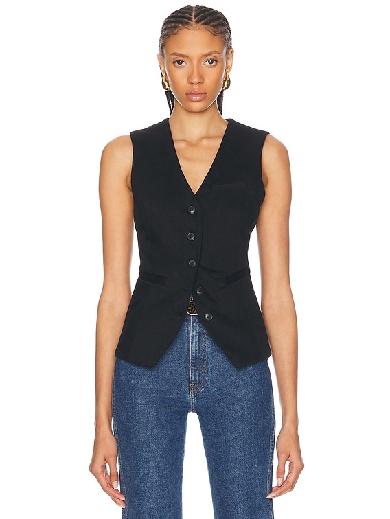 ジャスミンWEST Citizens of Humanity Jasmin Long Vest in Black | FWRD