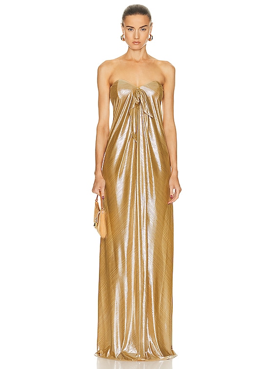 CAROLINE CONSTAS Kaia Dress in Gold | FWRD