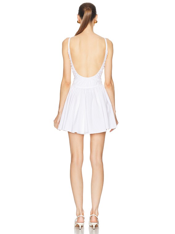 CAROLINE CONSTAS Orella Scoop Back Mini Dress in White | FWRD