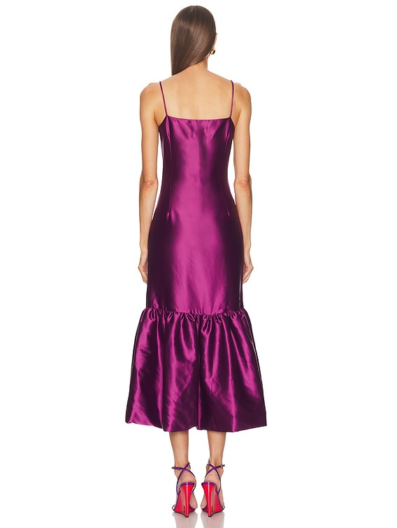 CAROLINE CONSTAS Sydney Ruffle Hem Gown in Amethyst | FWRD