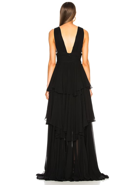 CAROLINE CONSTAS Paros Maxi Dress in Black FWRD