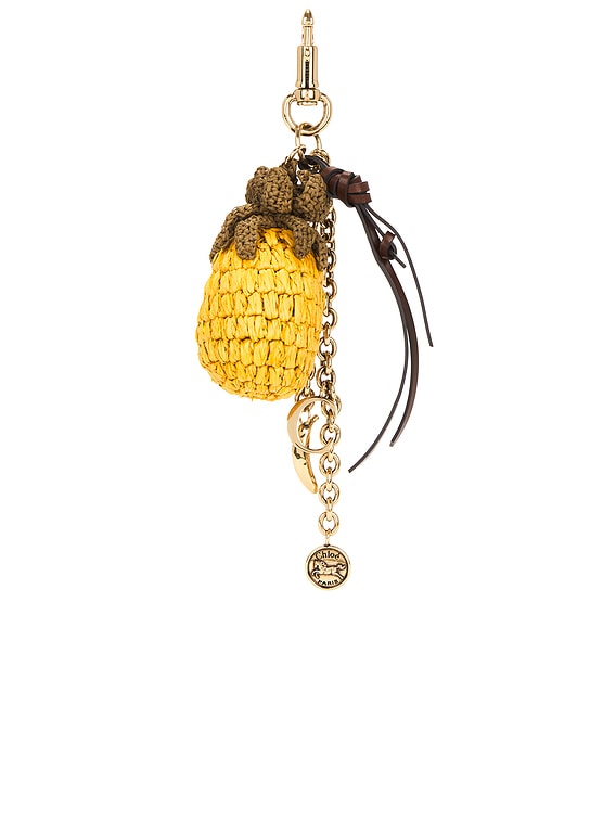 Chloe Pineapple Symbols Keychain in Sunset Yellow | FWRD