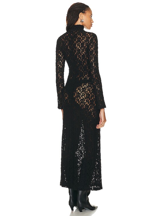 Chloe Turtleneck Lace Maxi Dress in Black | FWRD Chloe Turtleneck Lace Maxi Dress in Black | FWRD