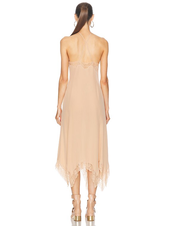 Crepe De Chine Lace Dress