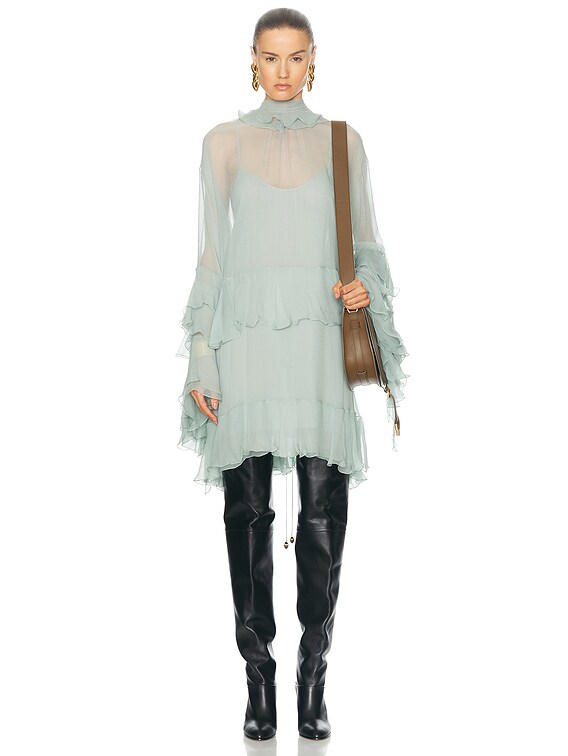 green emerald velvet dress Maureen Light Green Satin High-Neck Draped Maxi Dress  Club L London