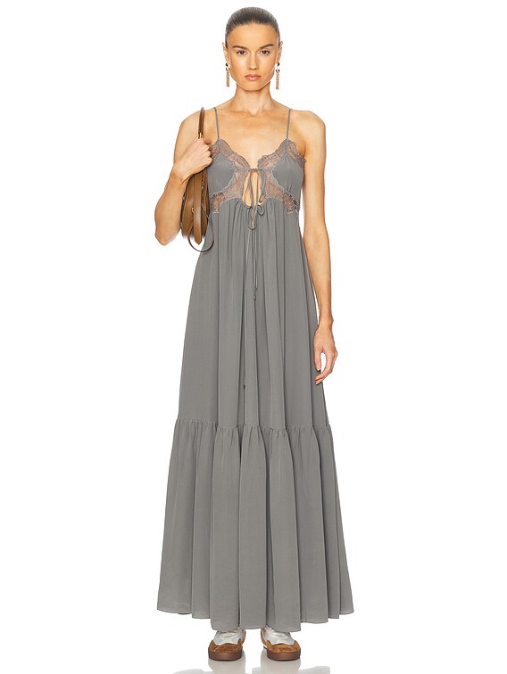 green emerald velvet dress Stolen Stores Classic Maxi Pink Slip Dress main image 0