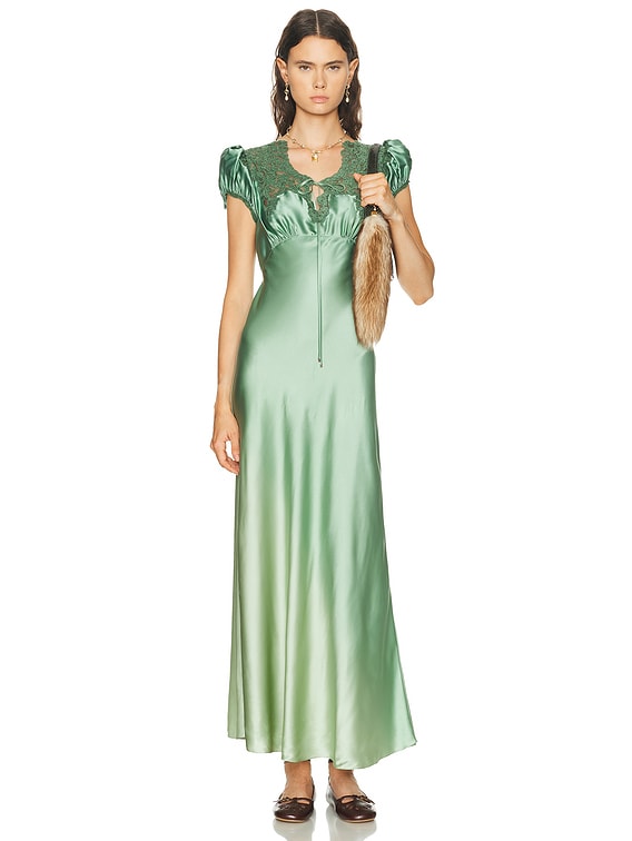 see by chloe green dress Emerald Green Corset Detail Midi Dress by Chloe Lewis main image 1