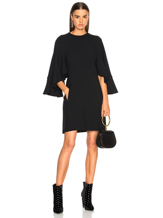 ruffle arm dress