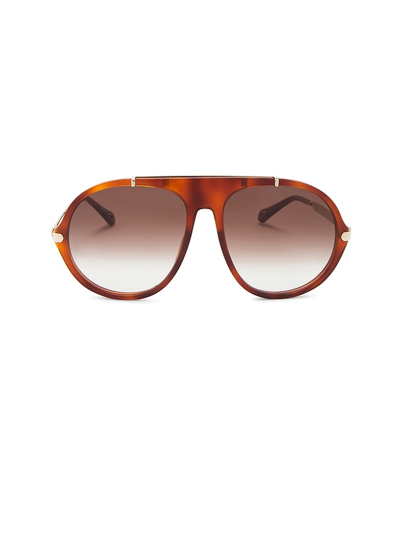 Chloe Round Sunglasses CH0067S 002 Gold/Havana 61mm 67 Chloe | Accessories | Chloe Round Sunglasses Ch067s 002  main image 4