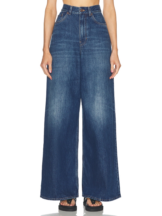 デニム・ジーパン CHLOE Women Denim Pants CHC23ADP06 150 467 Blue Chloe High Waisted Wide Leg in Night Blue | FWRD