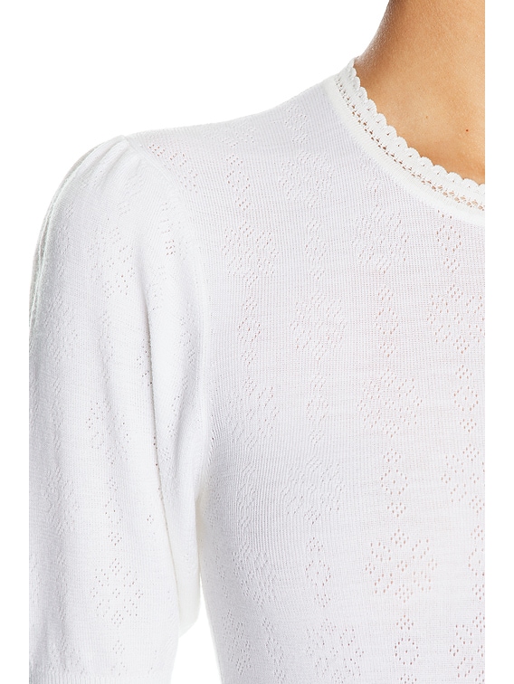 Chloe Pointelle Sweater in Iconic Milk | FWRD