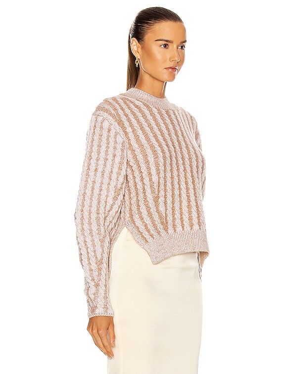 fluffy cable sweater