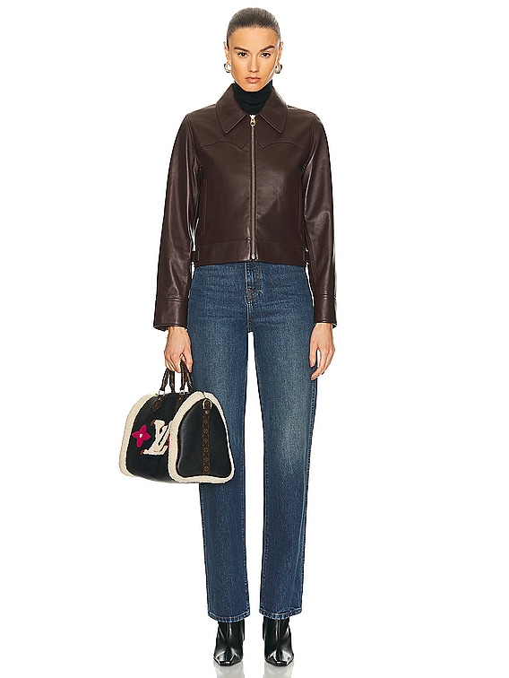 Chloe Leather Jacket in Kohl Brown | FWRD Chloe Leather Jacket in Kohl Brown | FWRD