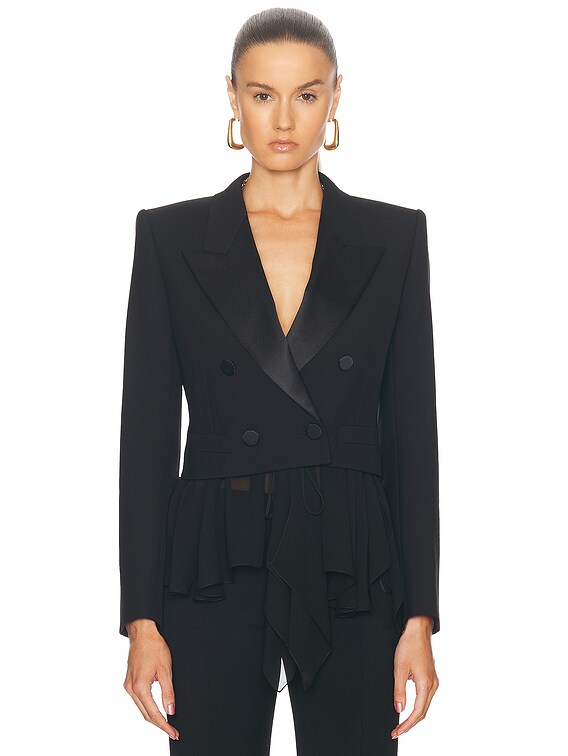 COS Cropped Wool Blazer in BLACK | endource