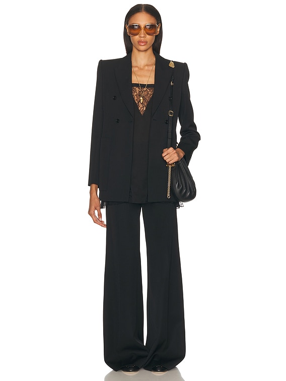 Chloe Double Breasted Wool Blazer in Black | FWRD