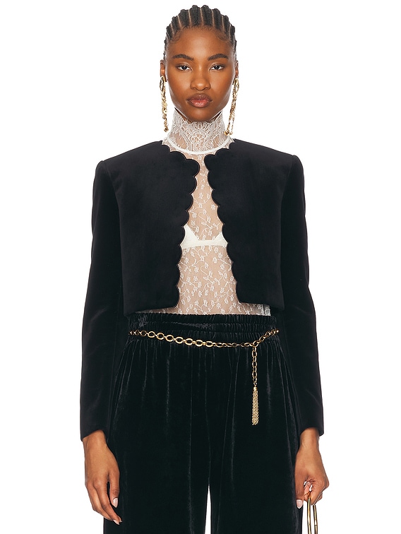ジャケット Chloe JACKET (CH25SVE04299 20C) Chloe Scallop Jacket in Black | FWRD