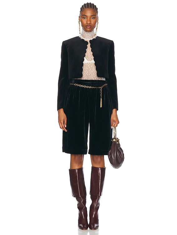 Chloe Scallop Jacket in Black | FWRD