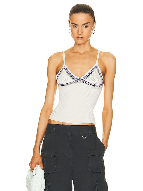 Chloe Knit Sleeveless Top in Iconic Milk | FWRD
