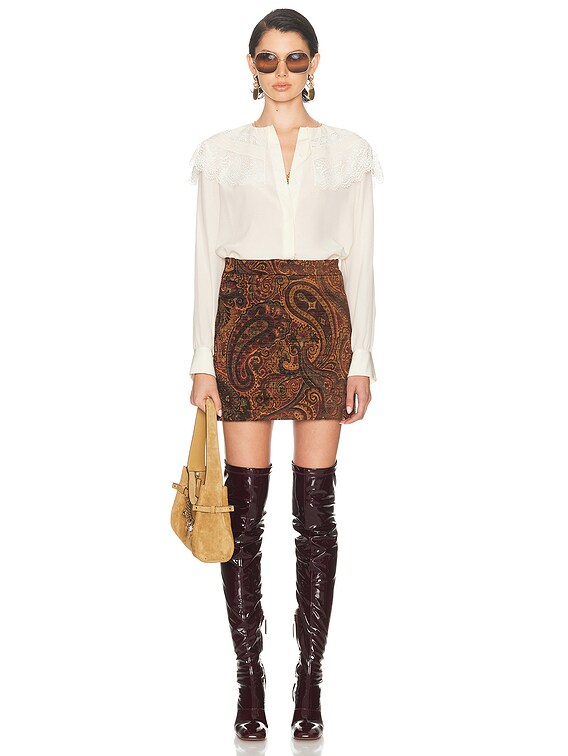 Chloe Lace Blouse in Pristine White | FWRD