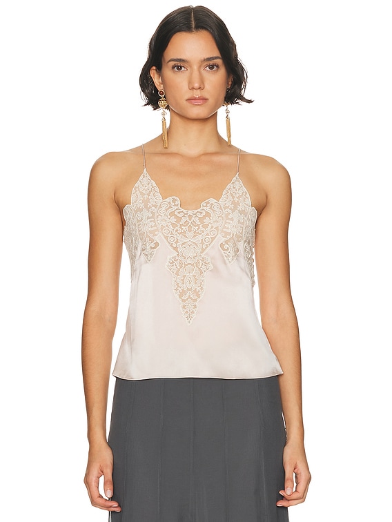 Chloe Lace Camisole Top in Rose Dust | FWRD