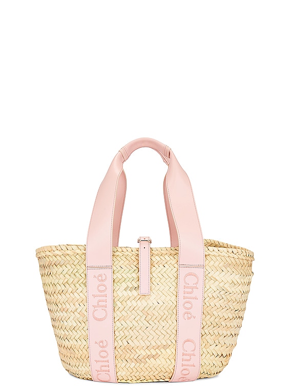 Chloe Sense Medium Basket Bag in Pure Pink | FWRD