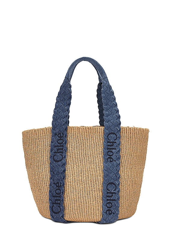 かごバッグ CHLOE WOODY LARGE STRAW BASKET BAG Large Woody Basket | White Timeless Essential | Chloé US