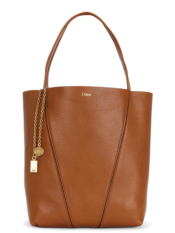 24AW new/Chloe スピンテクスチャードレザートート Bag Brown Chloé Small Chloé Spin Tote Bag In Grained Leather in Milky