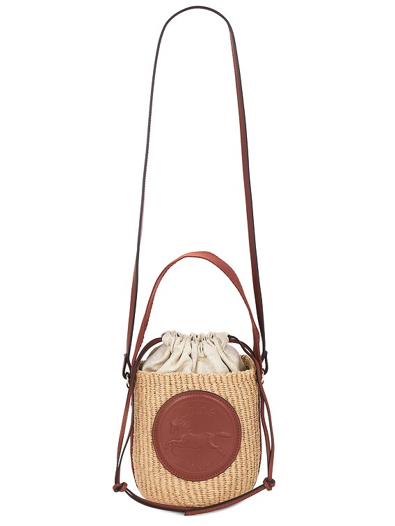 Chloe Horse Medal Small Basket Bag in Sepia Brown | FWRD