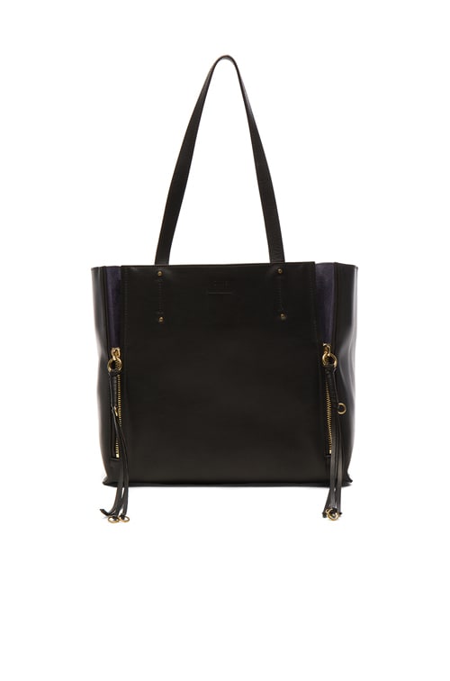 chloé milo leather & suede tote