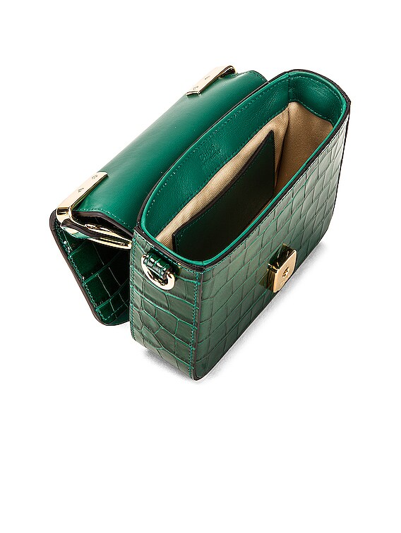 green croc crossbody bag