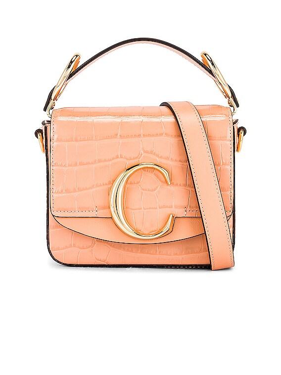 Mini Chloe C Embossed Croc Box Bag