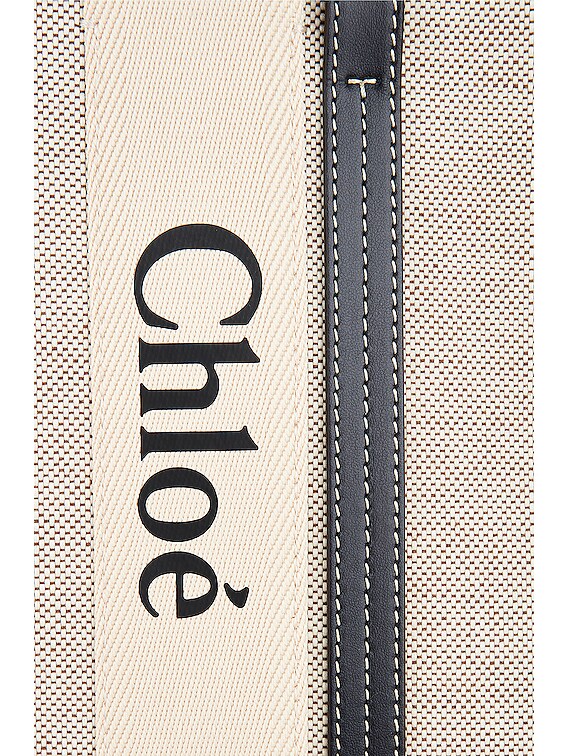 Chloe Large Woody Tote Bag in White & Blue 1 | FWRD Chloe Large Woody Tote Bag in White & Blue 1 | FWRD