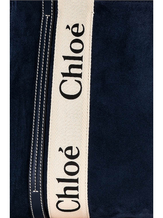 Chloé Woody Medium Suede Tote in Blue