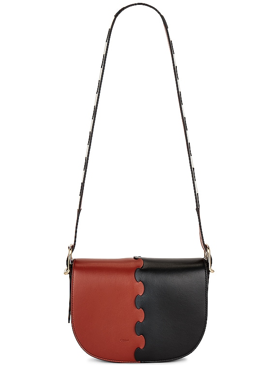 Chloe Mia Saddle Bag in Brown & Black | FWRD