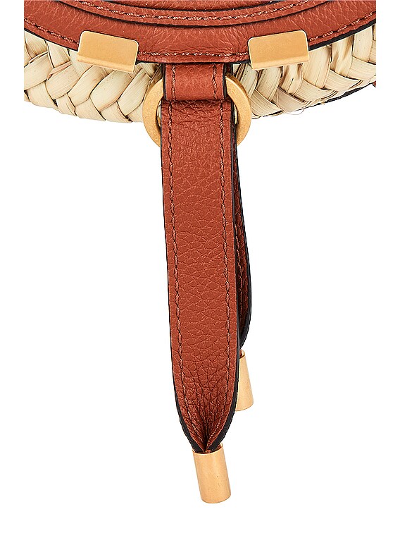 Chloe Marcie Raffia Crossbody Bag in Tan | FWRD