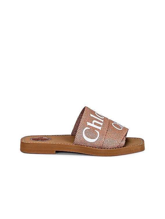 Chloe Woody Flat Slides in Pink Tea FWRD