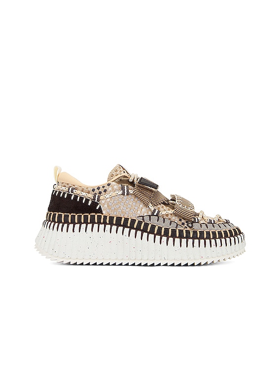 スニーカー Chloe Sneaker Nama In Rete CHLOÉ Nama embroidered suede and recycled-mesh sneakers