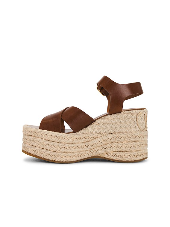 Chloe Isla Wedge Sandal in Ginger Brown | FWRD